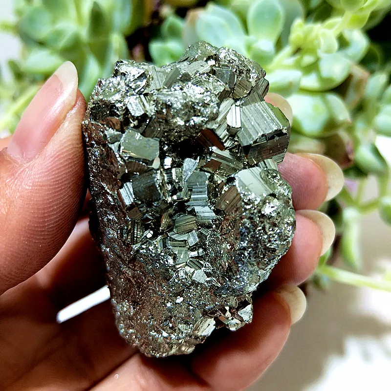 Naturstein Roher Erz Pyrit Glitzerndes Granulat Minera Probe Meditation Hexerei Energie Feng Shui Kristall Raumdekorationen Image