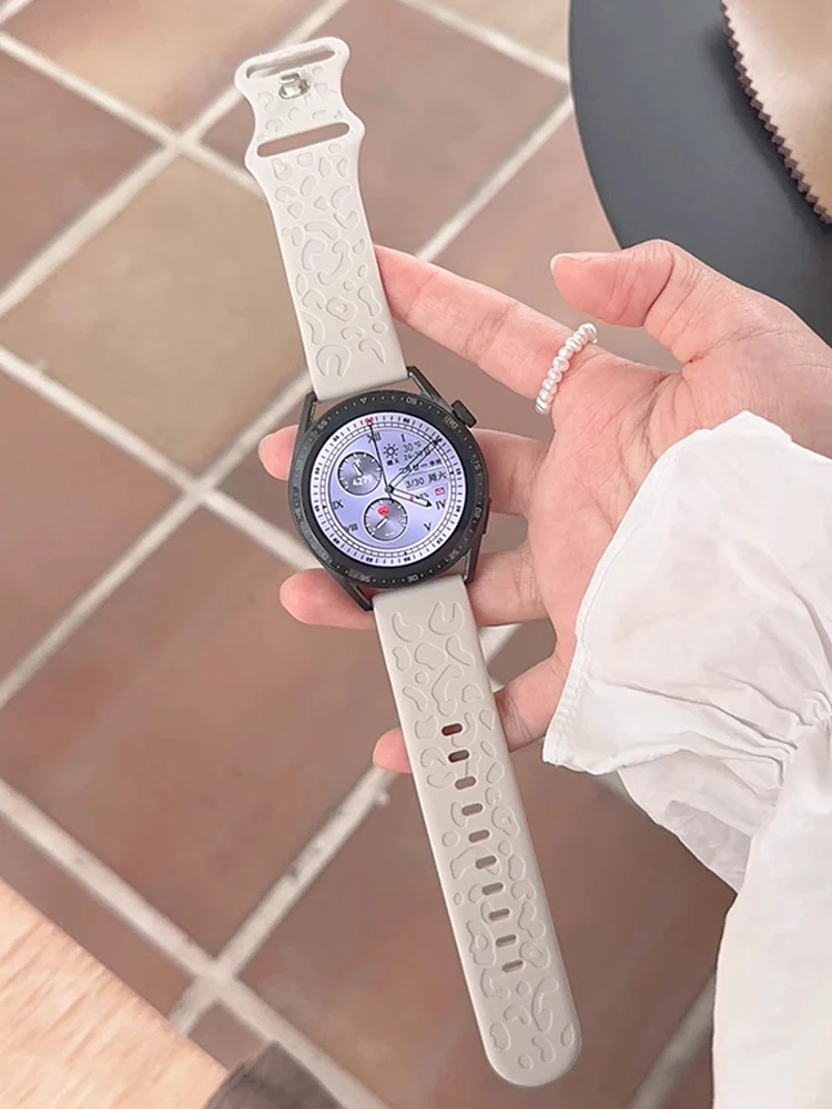 20mm Riemen für Samsung Galaxy Watch 7/6/5/4/classic/5 Pro 44mm 40mm Silikon graviertes Correa-Armband HUAWEI GT 2e 3 4 5 Band Image