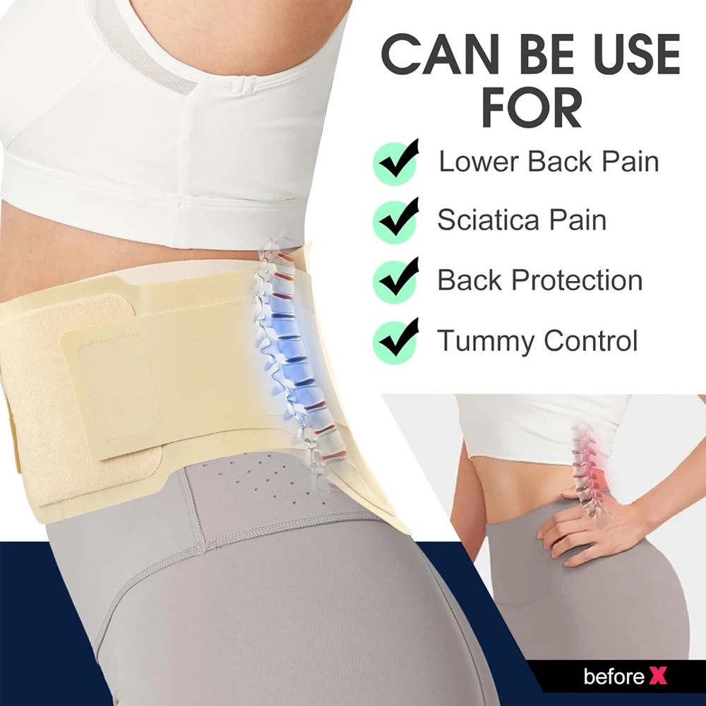 Rückenstütze gegen Schmerzen im unteren Rücken, Taillenstütze, Lendenwirbelstütze zur Schmerzlinderung im unteren Rückenbereich, Linderung von Ischias-Schmerzen im unteren Rückenbereich, Rückengürtel Image