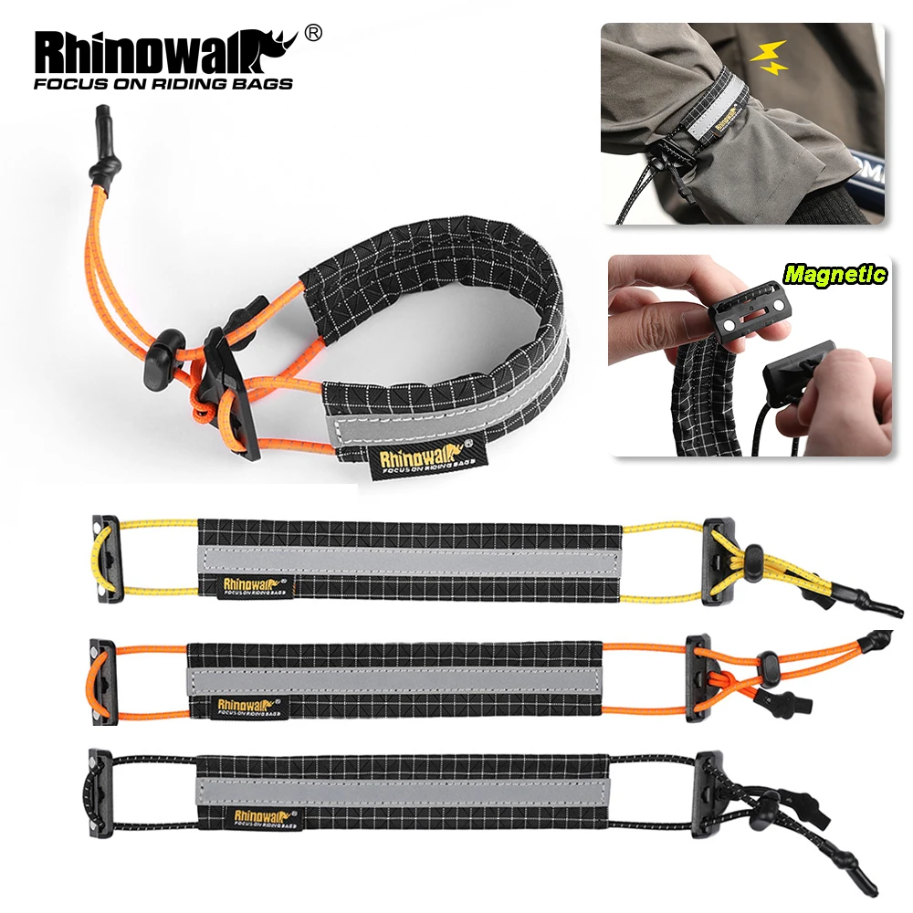 Rhinowalk Fahrrad-Hosenband, magnetisch, reflektierend, zum Radfahren, Knöchelbänder für Hose, Beingurte für Radfahren, Manschette, Handgelenk, Knöchelbänder, Laufen Image