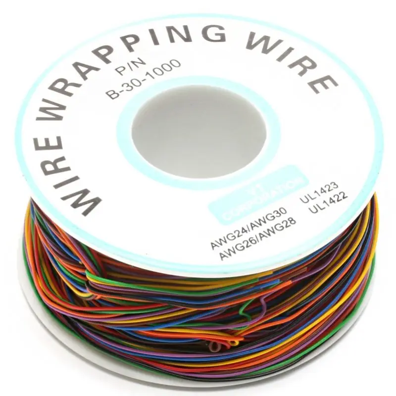 250 m langes 30 AWG-Drahtkabel, 8 Farben, PCB-Lötfliege, 0,55 mm, Steckbrett-Jumper, farbige Isolierung, Wickelkabel, verzinntes reines Kupfer Image