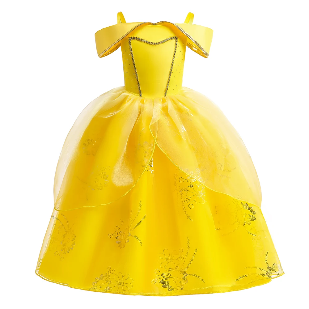 Mädchen Belle Party Halloween Kostüm für Mädchen Karneval Weihnachten Geburtstag Kinder Kleidung Schönheit Biest Cosplay Prinzessin Mädchen Kleid Image