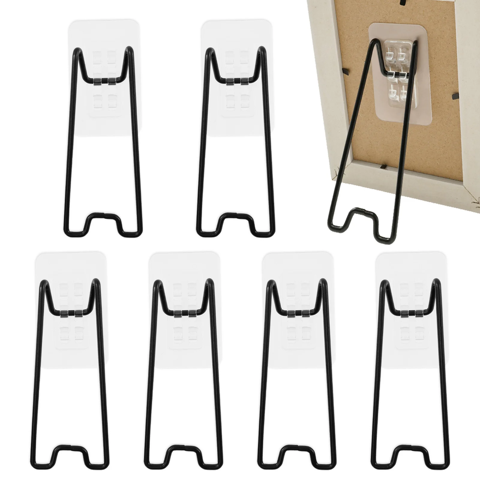 6-teilige Bilderrahmenhalterung mit selbstklebendem Bilderständer, stabiler Rahmenständer, praktische Staffelei, einfach zu installieren für Zuhause Image