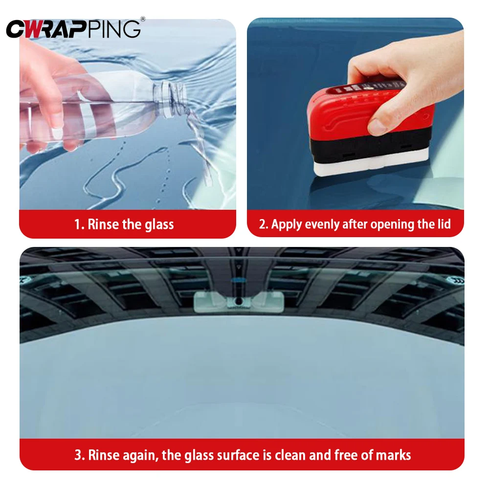 120 ml Glasreinigungsbürste Tragbarer Glasölfilm-Entferner Fenster Rückspiegel Clean Agent Werkzeuge für Zuhause Auto Motorrad Image