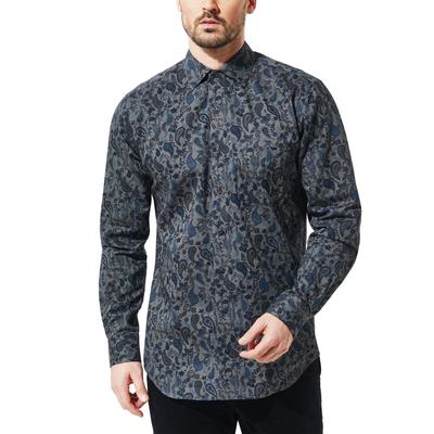 Walbusch Herren Softflanell Hemd Blau gemustert Image