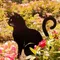 Silhouette décorative exclusive pour jardin de chat mignon – Piquets de jardin familial pour chat