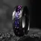1pc 8mm Anello martellato galassia di tungsteno nero da uomo con arenaria Accessorio da uomo