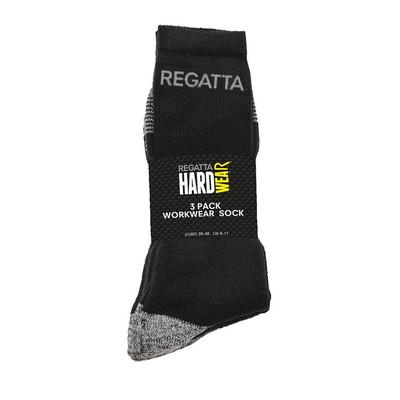 Regatta Hardwear Herren Socken (3er Pack) (Schwarz) Image