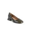 Pumps aus Leder mit quadratischer Zehenpartie und Blockabsatz