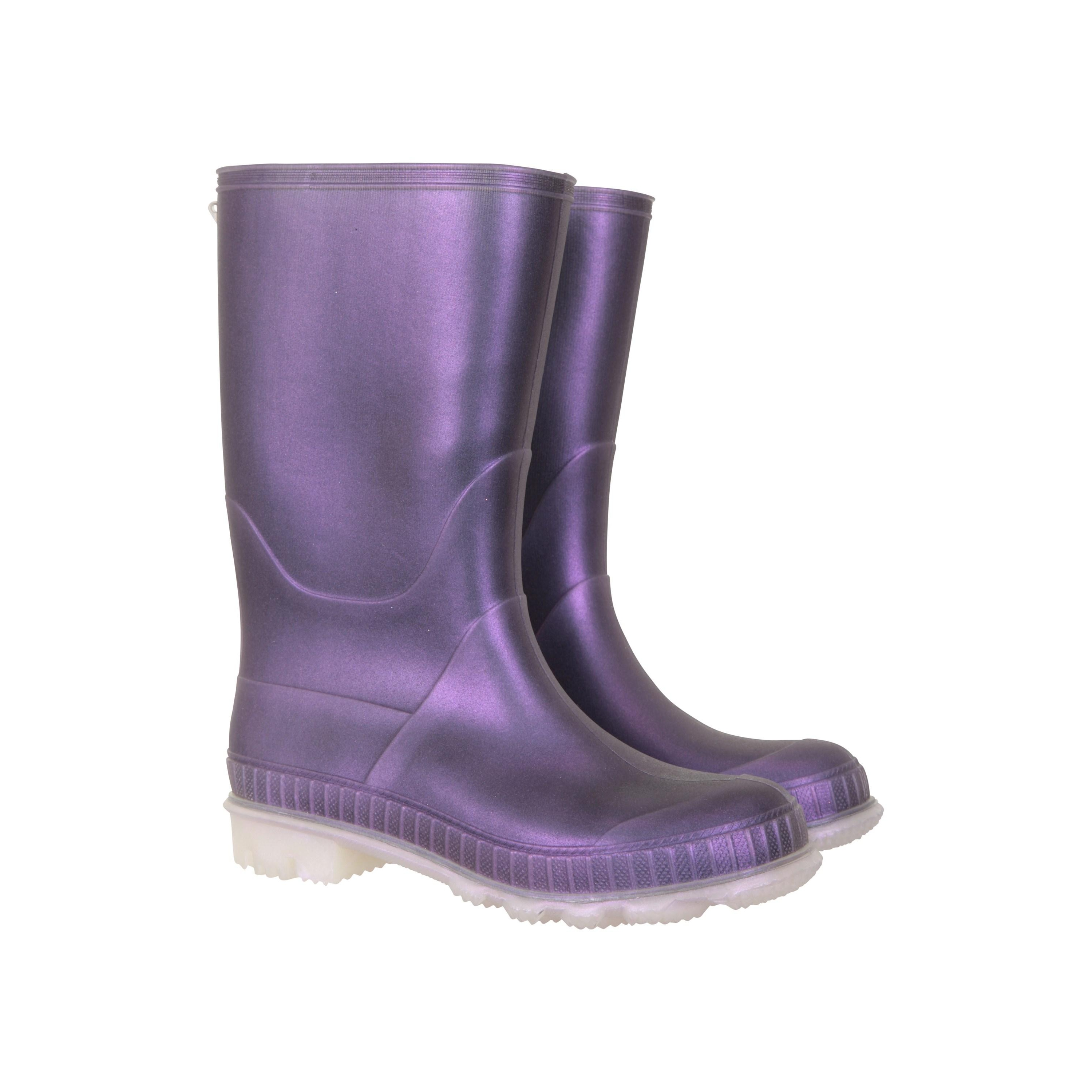 Mountain Warehouse Childrens/Kids Plain Wellington Stiefel (Lila) Image