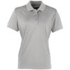 Premier Damen Coolchecker Piqué Polo-Shirt / Polohemd, Kurzarm (Silber)