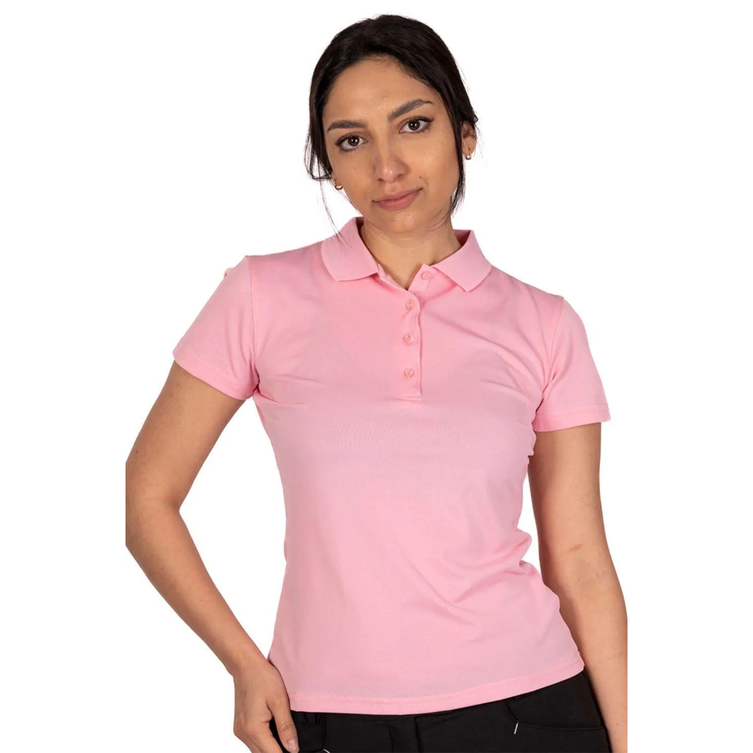 Island Green - "Classic" Poloshirt für Damen - Emblem (Bonbonrosa) Image