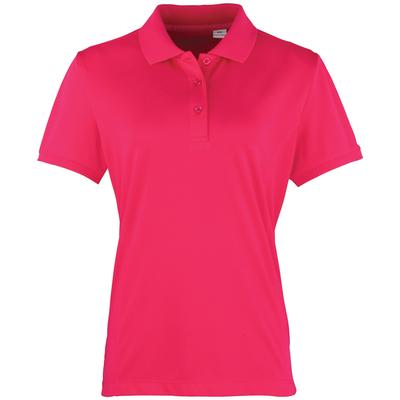 Premier Damen Coolchecker Piqué Polo-Shirt / Polohemd, Kurzarm (Hot Pink) Image