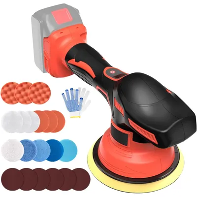 Cordless Car Polisher for Milwaukee 18V Battery ,8 Variable Speed Brushless Motor Car Buffer,