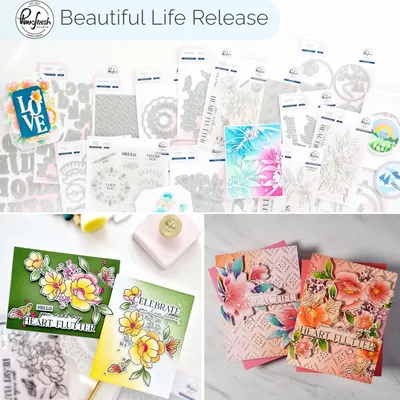 Beautiful Life Flowers Frame Metal Cutting Dies Clear Stamps Stencil Hot Foil for 2025 New DIY
