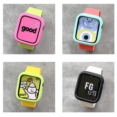 Case+Sport Strap For Apple Watch Band 45mm ultra 2 49mm 40 44 41 42mm Silicone Engraved bracelet