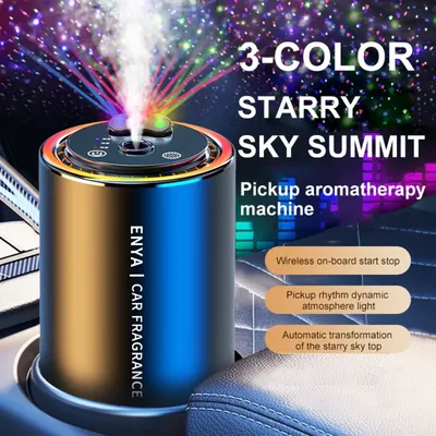 Car Air Freshener RGB Starry Sky Top 3 In 1 Multi-Function Car Aromatherapy LED Light USB Charger