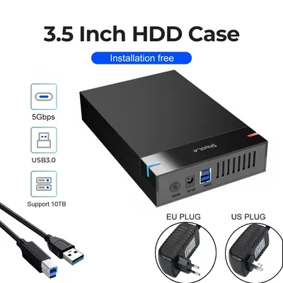3.5 inch HDD Case USB 3.0 to SATA External Hard Drive Reader Support 10TB Hard Drive Enclosure High