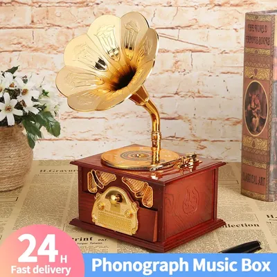 Antique Classical Retro Horn Gramophone Music Box Antique Classical Retro Gramophone Music Box Home