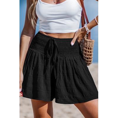 Coastline Flutter Black Cover-Up Shorts
