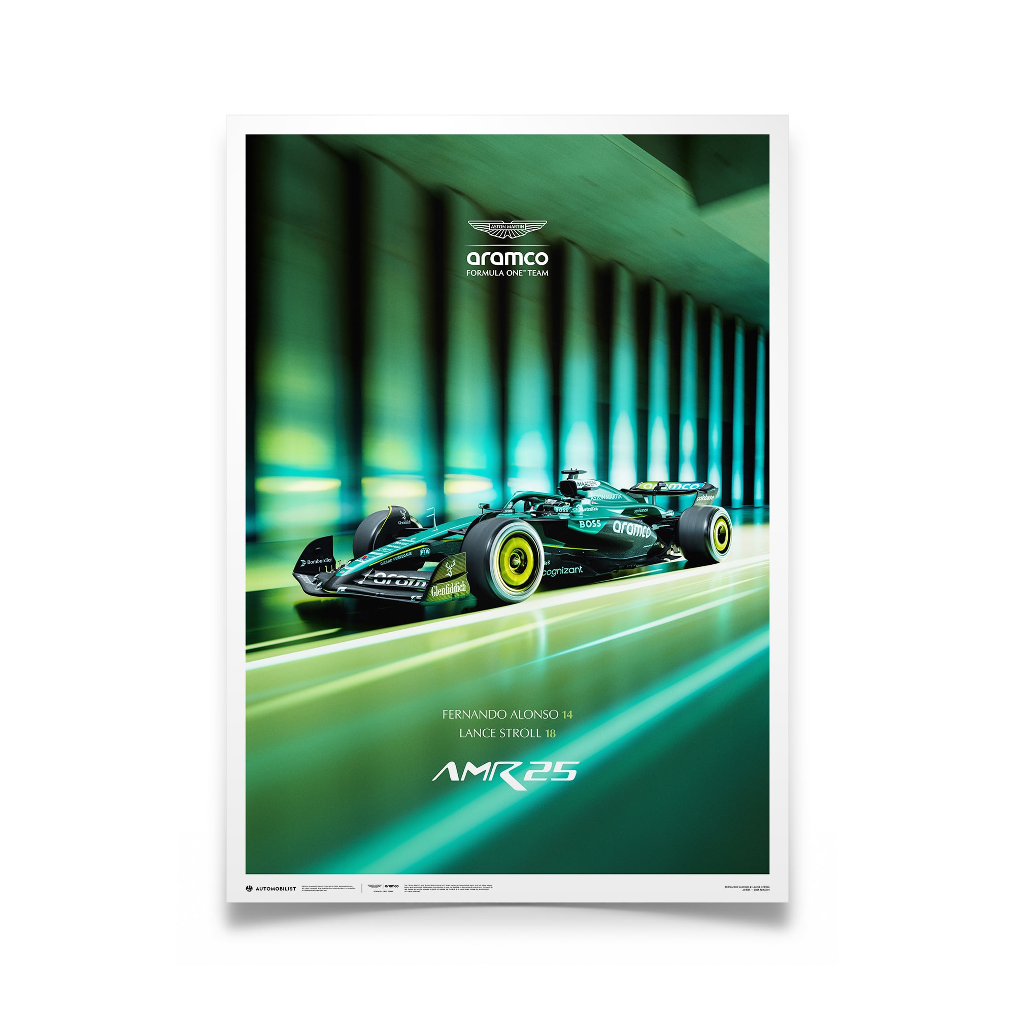 Affiche officielle de l'équipe Aston Martin Aramco F1 AMR25 2025 - No Gender Taille: One Size Only