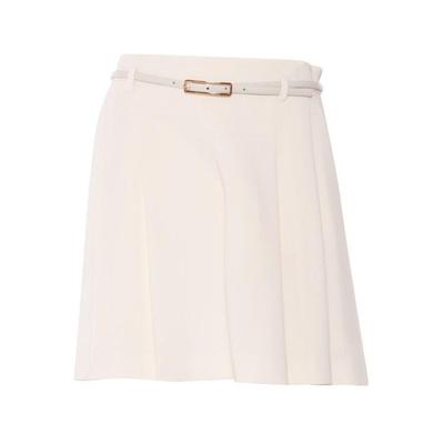 Abilita Pleated Belted Skirt - White - Max Mara Skirts
