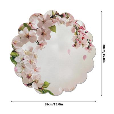 TEMU 4pcs, Shaped Placemat, Spring Shaped Placemat 15x15 Inches, Suitable For Kitchen Dining Tables, Restaurants, Birthday Parties, Party Catering Decoration Image