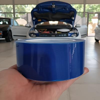 TEMU Blue Pe Wheel Rim Protector Film, Adhesive, Scratch-resistant, Aluminum Alloy Door & Window Self-adhesive Tape, Car Repair Patch Tool, Indoor Wall & Body Art Application, Decorative Tape Image