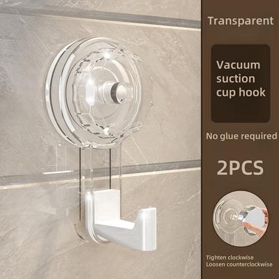 TEMU 2-pack Suction Cup Hooks, Strong No-drill Adhesive Hangers For Bathroom, Reusable And Removable Wall & Door Hooks, Utility Hooks Image