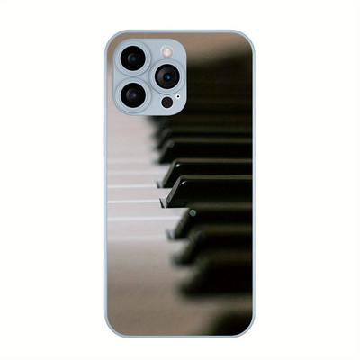 TEMU Piano Pop Pattern Metal Paint Tempered Glass Full Lens Protection Phone Case For Image