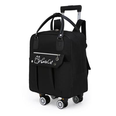 TEMU Oxford Cloth Travel Duffel Bag With Wheels, Telescoping Handle, Large Capacity, Foldable, Detachable Roller, Hand Washable - Korean Style Wheeled Luggage Backpack For Travel Image