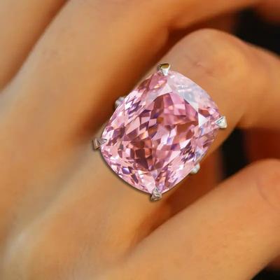 TEMU An Elegant Promise Ring Made Of Copper, With Luxurious Pink Cubic Zirconia, The Perfect Valentine's Day Gift For Her, Suitable For Seasonal Party Accessories. Image