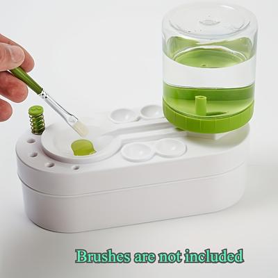 TEMU Compact Automatic Paintbrush Cleaner System - Water Recirculation, Portable Design For Artists, Ideal For Watercolor & Acrylic Paints, Green, Age 14+ Image