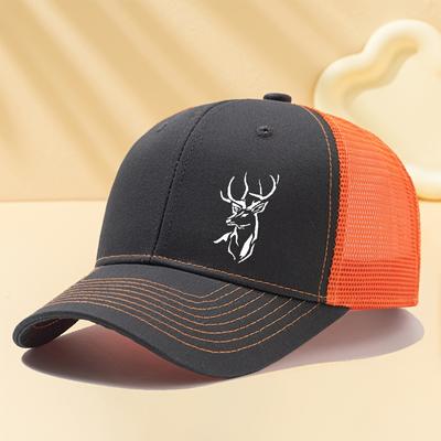 TEMU Men's Head Print Baseball Cap | Casual Polyester, Adjustable Fit, Breathable Mesh Back | Lightweight & Stylish For Outdoor, Camping, And Image