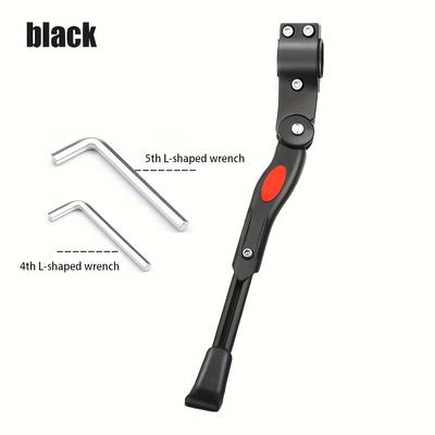 TEMU Universal Kickstand With Wrench Adapter - Adjustable Aluminum Alloy, Non-slip Foot, Bike Accessory For 20-27.5 Inch Bikes, Mountain Bike Accessories Image