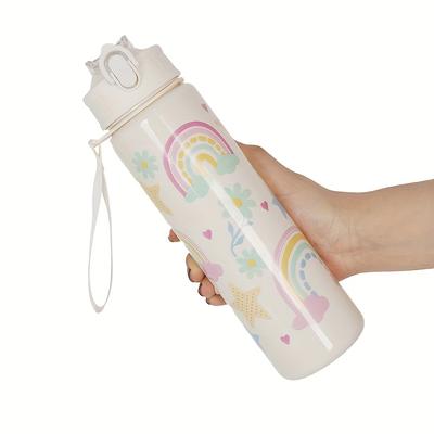 TEMU 1pc, 23oz Cartoon Car Series Plastic Water Bottle, With Lid, Straw, And Drawstring, Multiple Styles From, Suitable For Outdoor Sports, Cycling, Travel, Leisure, Shopping, Holiday Gifts, Etc Image