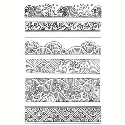 TEMU Clay Stamp Texture Sheet For Ceramic Pottery & Polymer Clay - Wave Pattern Impression Template, Diy Art & Jewelry Design, Mixed Colors, Silicone Material, Easy-to-use Stamping Guide Included Image