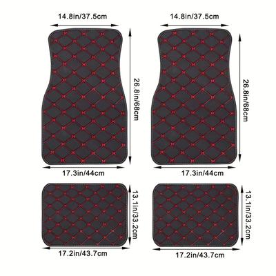TEMU A Four-piece Car Floor Mat Set Suitable For 96% Of Vehicles, Featuring Leather, Non-slip Covers For Front And Rear Mats. Image