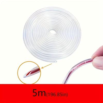 TEMU 5m/196.85inch Transparent, Car Door Edge Pvc Scratch Protector Strip, Car Anti-collision Sealing Strip, Door Anti-scratch Transparent Strip Image