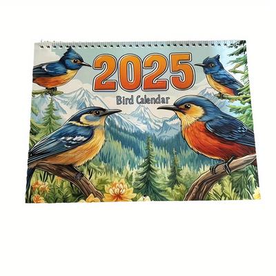 TEMU 2025 Bird Calendar | 12 Month Calendar | Watercolor Birds | Bird Lover Calendar | Wildlife Calendar Image