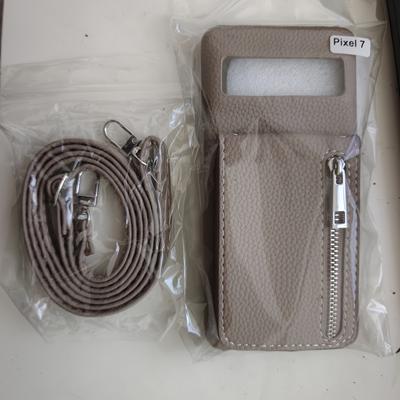 TEMU Lychee Pattern Crossbody Rope Card Holder Suitable For Pixel 9 Pro Xl/pixel 8pro/7a/ Mobile Phone Case Anti-loss Image