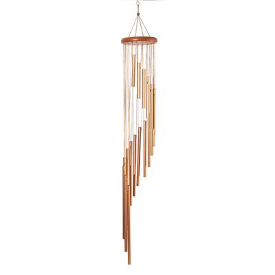 TEMU Contemporary Aluminum Wind Chimes, 18-tube Nordic Classic Handmade Metal Bells, Outdoor Garden Patio Decor, Wall Hanging Ornament, No Electricity Needed, Featherless - Ideal For Friendship Day Image