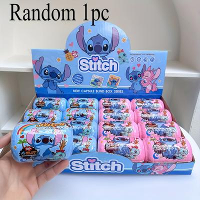 TEMU Stitch Random 1pc Blind Box Plush Toy - Cute Blue With Pink , Soft Pvc Material, Ideal For Valentine's Day Or Birthday Gifts, Home And Friend Decor, Festive Gift Idea | Design | Soft Texture Image
