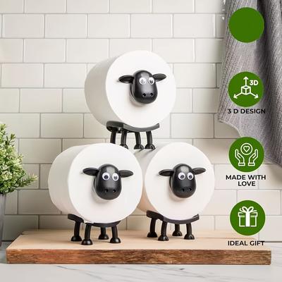 TEMU Roll Paper Holder 1/3/5 Pack Fun Sheep Toilet Paper Stand Home Creative Roll Paper Holder Cute Valentine's Day Gift, Decorative Image