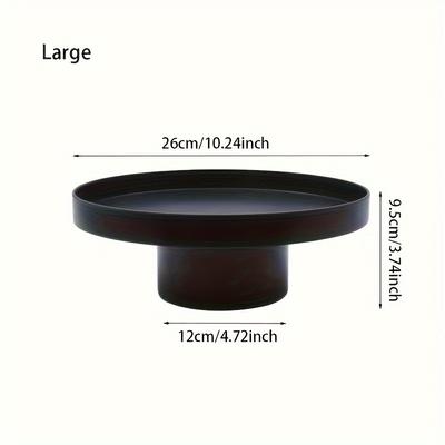 TEMU 1pc Elegant Black Round Tray With Fruits - Stylish Plastic Fruit Bowl For Kitchen & Living Room Decor, Ideal Gift For , , And , Fruit Display Tray | | Smooth Texture, Fruit Trays Image