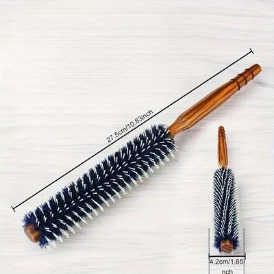 TEMU Professional Salon-grade Grain Cylinder Roller Comb For Curly Hair - Plastic Bristles, Handle Image
