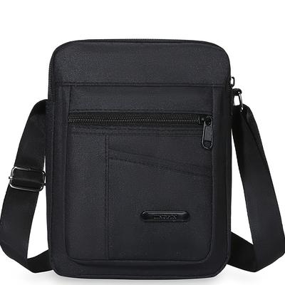 TEMU Unisex Square Bag Men's And Women' Shoulder Crossbody Bag Casual Nylon Canvas Small Bag Backpack Mobile Purse Cloth Bag [zipper Random] Image