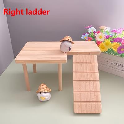 TEMU Wooden Hamster Platform Hamster Toy Supplies Chicken Two-layer Landscaping Table With Stairs To Avoid The House Image