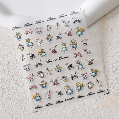 TEMU 1pc Alice's In 5d Nail Stickers - Suitable For Nail Enthusiasts Diy, , Self-adhesive Stickers For Plastic/glass/metal/ceramic Surfaces, Nail Stickers Image
