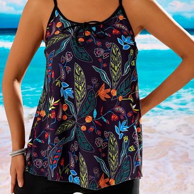 TEMU Ethnic Style Women's Tankini Plus Size Swimsuit Image